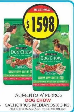 Alimento p perros dog chow cachorros medianos
