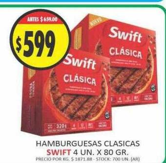 Supermercados Becerra Hamburguesas clasicas swift oferta
