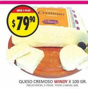 Supermercados Becerra Queso cremoso windy oferta