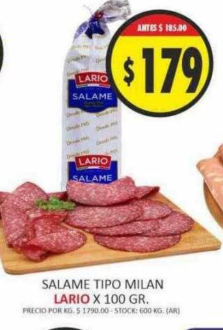 Supermercados Becerra Salame tipo milan lario oferta