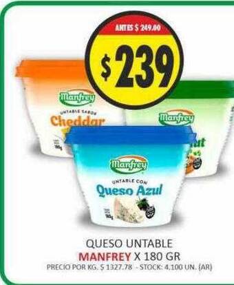 Supermercados Becerra Queso untable manfrey oferta