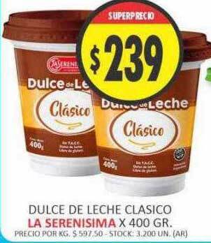 Supermercados Becerra Dulce de leche clasico la serenisima oferta