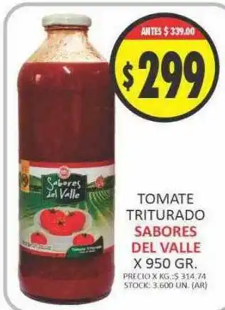 Supermercados Becerra Tomate triturado sabores del valle oferta
