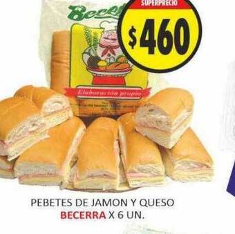 Supermercados Becerra Pebetes de jamon y queso becerra oferta