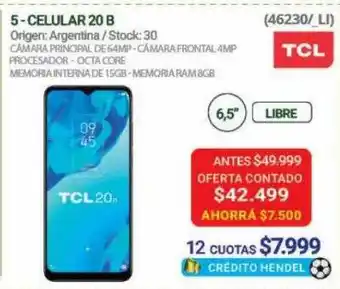 Hendel Celular 20b tcl oferta