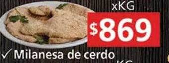 Supermercados Aiello Milanesa de cerdo oferta
