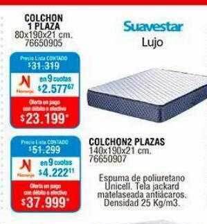Perozzi Colchón 1 plaza colchon 2 plazas suavestar oferta