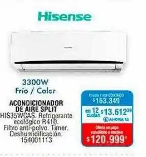 Perozzi Acondicionador de aire split hisense oferta