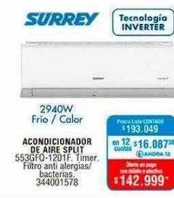 Surrey acondicionador de aire split