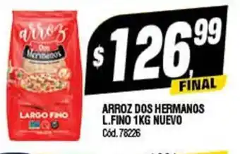 Supermercados Yaguar Arroz Dos Hermanos L. Fino 1kg Nuevo oferta