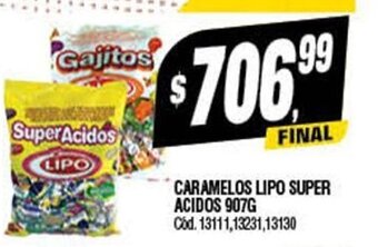Supermercados Yaguar Caramelos Lipo Super Acidos 907g oferta