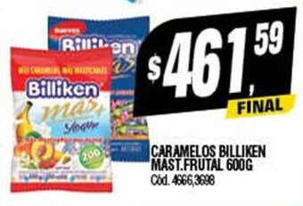 Supermercados Yaguar Caramelos Billiken Mast. Frutal 600g oferta