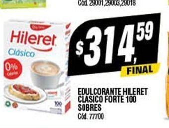 Supermercados Yaguar Edulcorante Hileret Clasico Forte 100 Sobres oferta