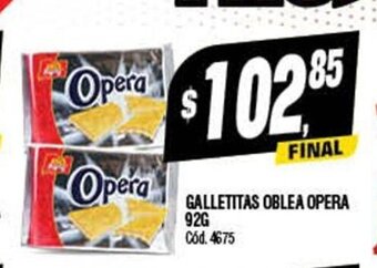 Supermercados Yaguar Galletitas Oblea Opera 92g oferta