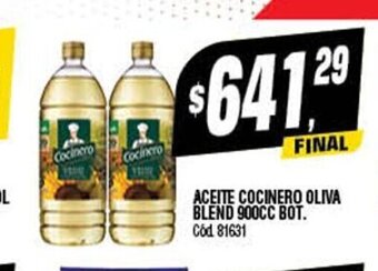 Supermercados Yaguar Aceite Cocinero Oliva Blend 900cc Bot. oferta