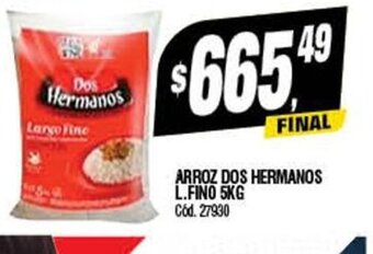 Supermercados Yaguar Arroz Dos Hermanos L.Fino 5kg oferta