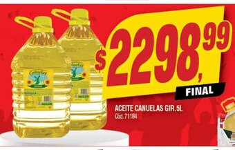 Supermercados Yaguar Aceite Canuelas Gir. 5L oferta