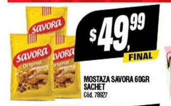 Supermercados Yaguar Mostaza Savora 60gr Sachet oferta