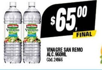 Supermercados Yaguar Vinagre San Remo Alc. 960ml oferta