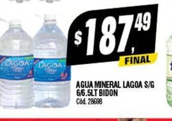 Supermercados Yaguar Agua Mineral Lagoa S/G 6/6.5lt Bidon oferta