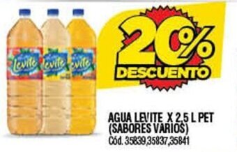 Supermercados Yaguar Agua Levite x 2.5L Pet oferta