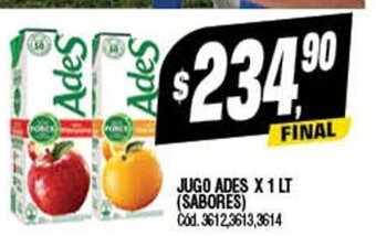 Supermercados Yaguar Jugo Ades x 1Lt oferta