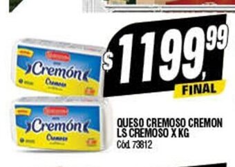 Supermercados Yaguar Queso Cremoso Cremon Ls Cremoso x Kg oferta