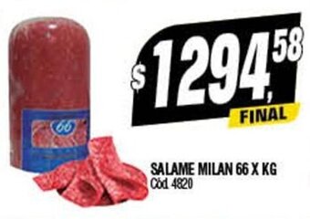 Supermercados Yaguar Salame Milan 66 x kg oferta