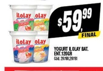 Supermercados Yaguar Yogurt Ilolay Bat. Ent. 120gr oferta