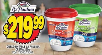Supermercados Yaguar Queso Untable La Paulina Crema 290gr oferta