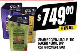 Supermercados Yaguar Shampoo/Enjuague Tio Nacho 400ml D/P oferta
