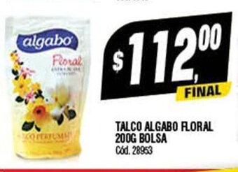 Supermercados Yaguar Talco Algabo Floral 200g Bolsa oferta