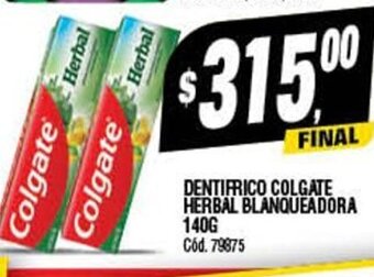 Supermercados Yaguar Dentifrico Colgate Herbal Blanqueadora 140g oferta