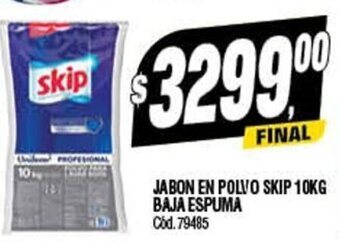 Supermercados Yaguar Jabon en Polvo Skip 10KG Baja Espuma oferta