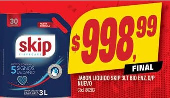 Supermercados Yaguar Jabon Liquido Skip 3LT Bio Enz. D/P Nuevo oferta