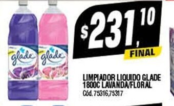 Supermercados Yaguar Limpiador Liquido Glade 1800C Lavanda/Floral oferta