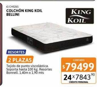 Cetrogar Colchón king koil bellini oferta