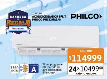 Cetrogar Acondicionador split philco phs32ha3an oferta