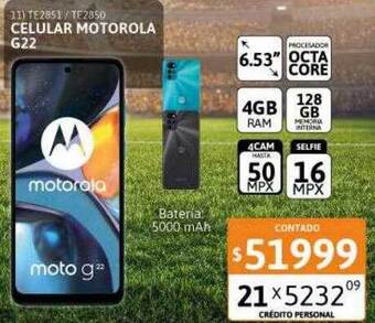 Cetrogar Celular motorola g22 oferta