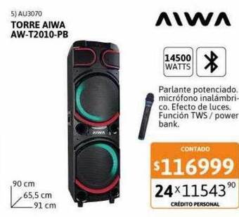 Cetrogar Torre aiwa aw-t2010-pb oferta