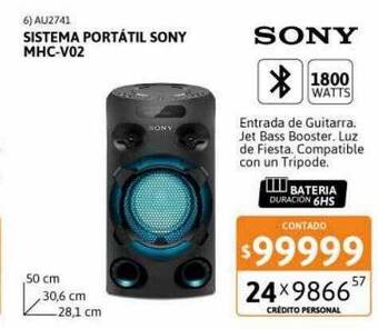 Cetrogar Sistema portátil sony mhc-v02 oferta
