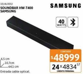 Cetrogar Soundbar hw-t400 samsung oferta