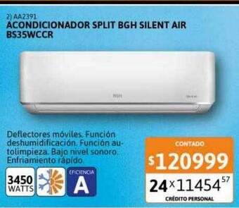 Cetrogar Acondicionador split bgh silent air bs35wccr oferta