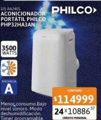 Cetrogar Acondicionador portátil philco php32ha3an oferta