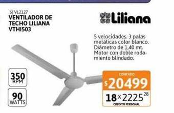 Cetrogar Ventilador de techo liliana vthi503 oferta