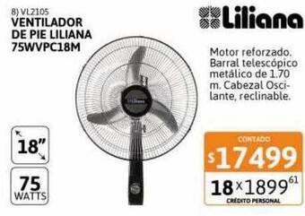Cetrogar Ventilador de pie liliana 75wvpc18m oferta