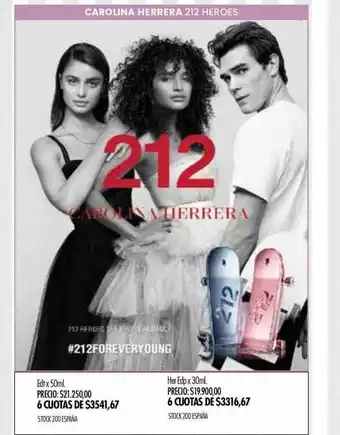 Pigmento Carolina herrera 212 heroes edt her edp oferta