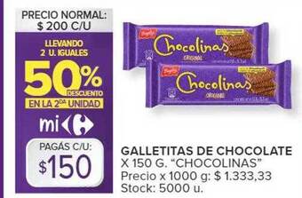 Carrefour Market Galletitas de chocolate oferta