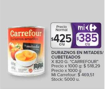 Carrefour Market Duraznos en mitades-cubeteados oferta