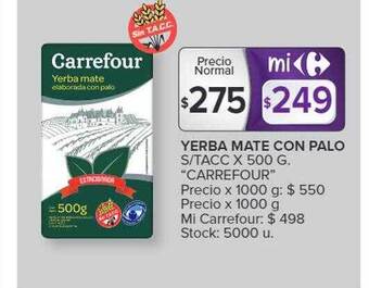 Carrefour Market Yerba mate con palo oferta